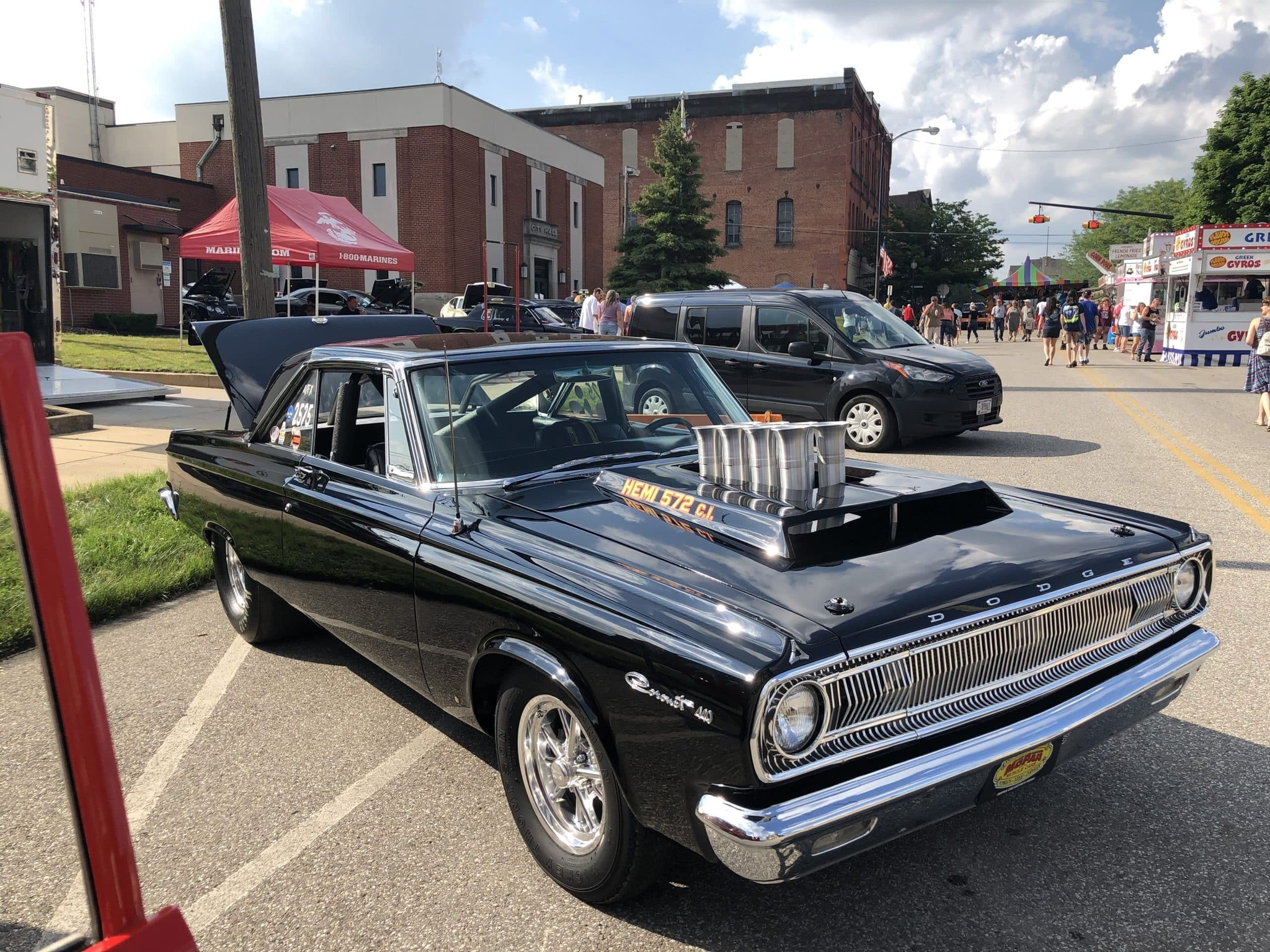 Here’s an injected Hemi Coronet, paying tribute to the forerunners of the Funny Car.  The Hemi has a storied history on and off the track.
