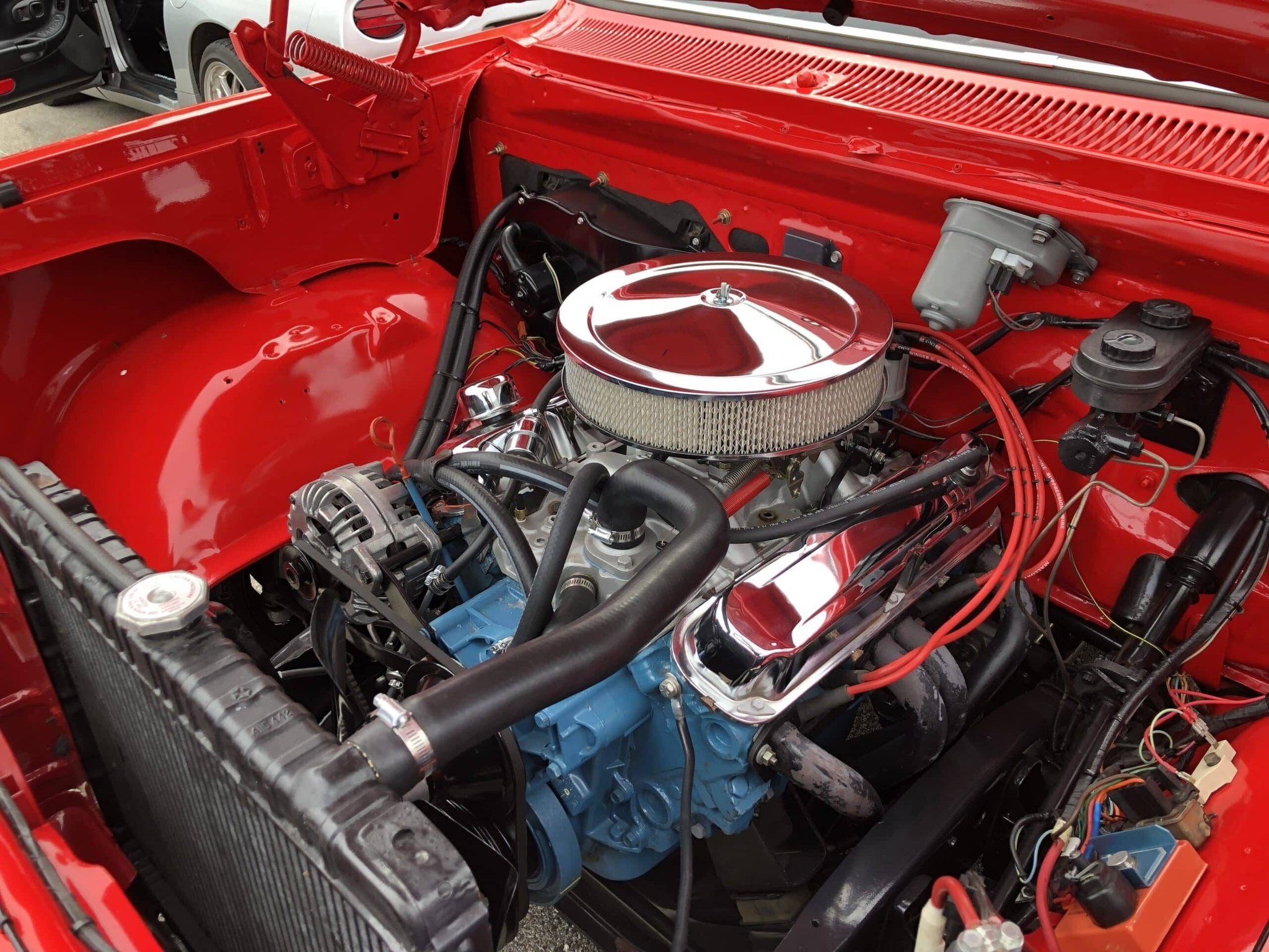 Mopar has a small block too.  This 360 powers a neat Dodge100 Pickup.