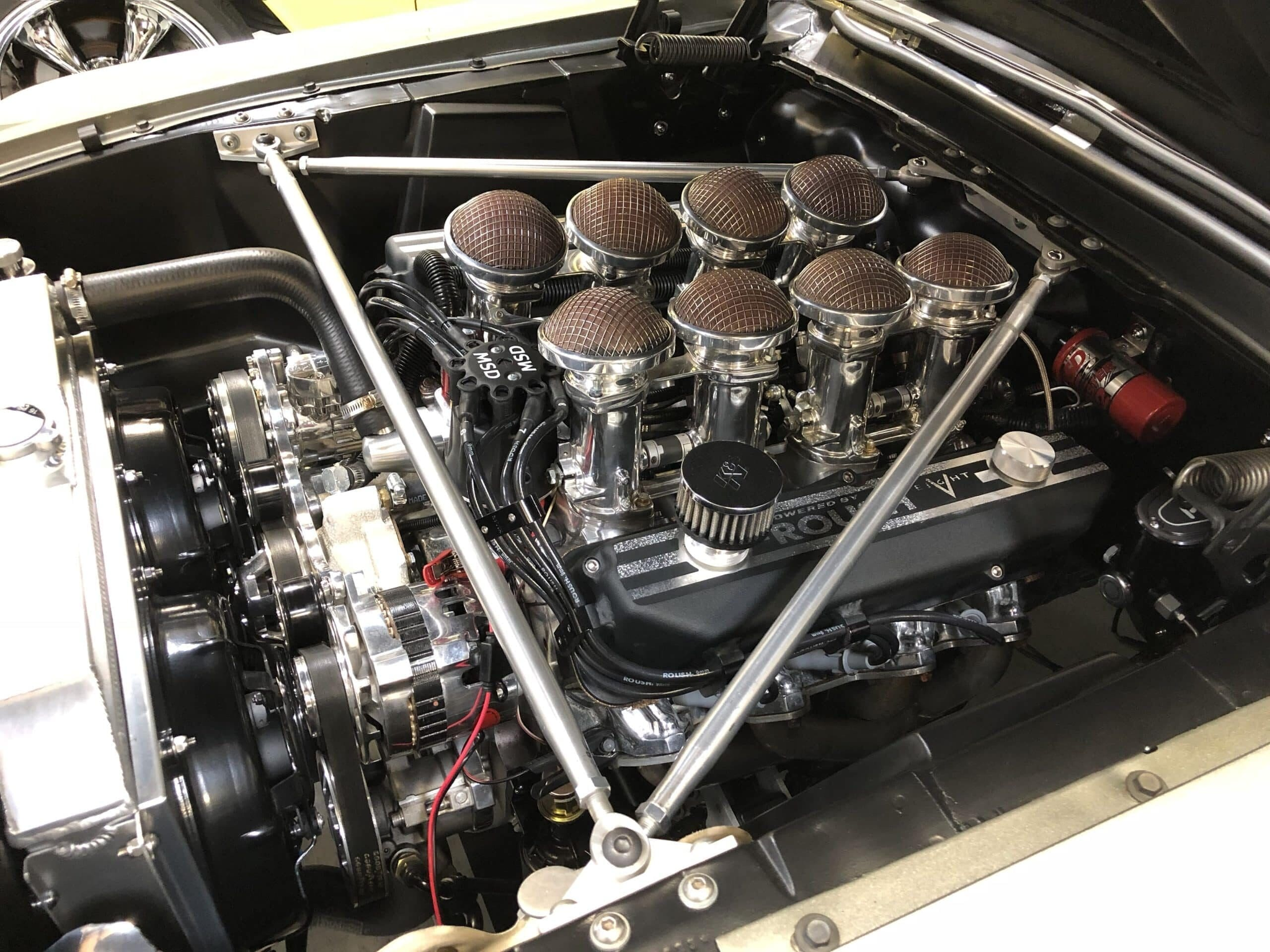 V8 engines have been the basis for hot rodding since the first one was built.  This Roush 428 features fuel injection and a wild sound.  It powers the Eleanor Mustang in the Maxwell Family Collection.