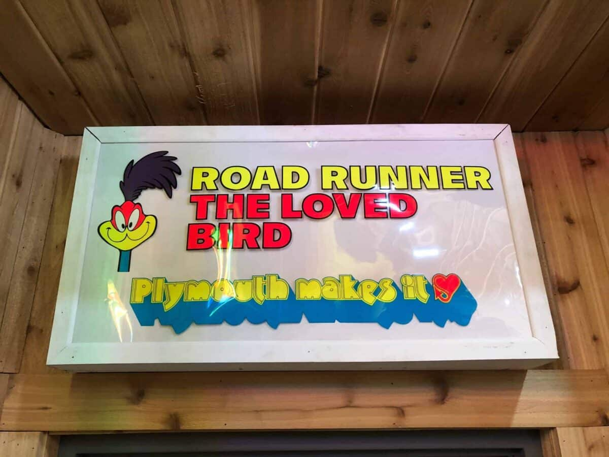 1970 Plymouth Road Runner Light Up Advertisement Sign