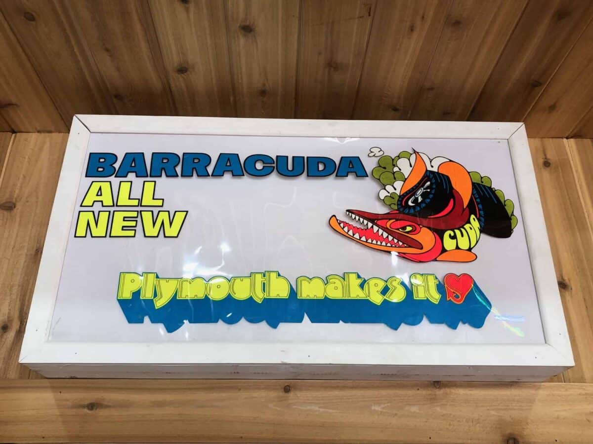 1970 Plymouth Barracuda Light Up Advertisement Sign